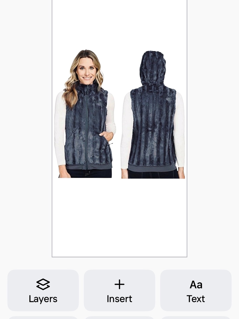 The North Face Women's Charcoal Faux Fur Hooded Vest